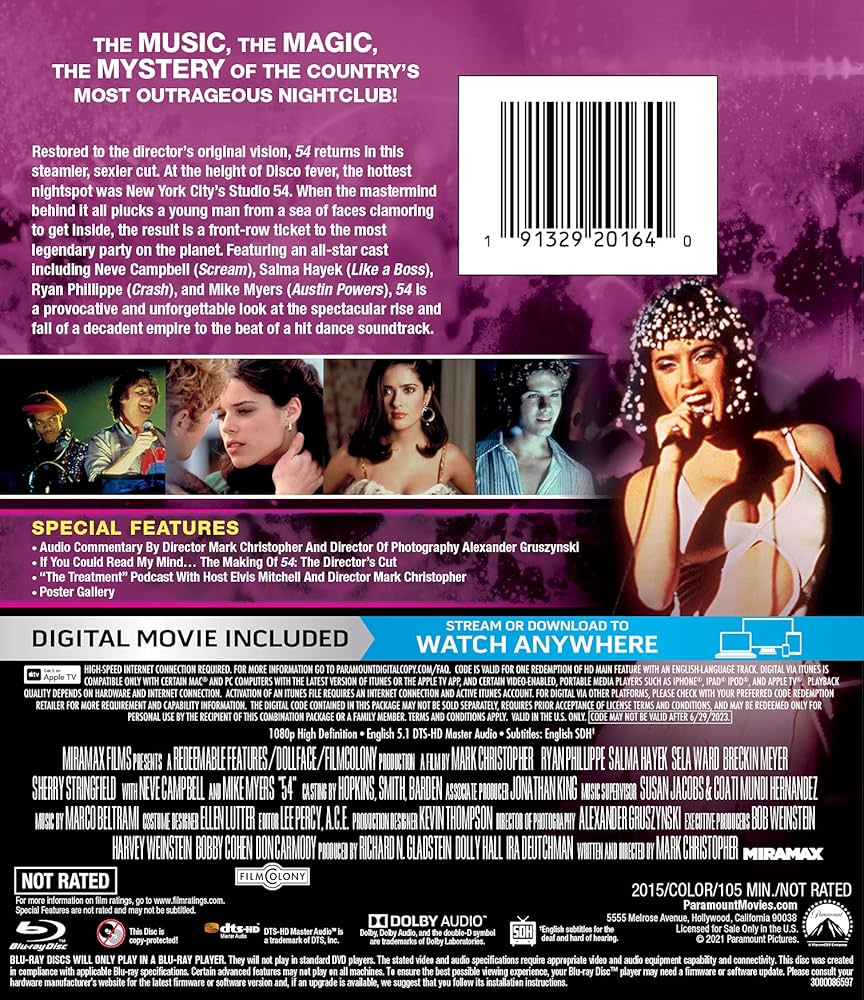 54 (DIRECTOR'S CUT): Amazon.co.uk: Miramax: DVD & Blu-ray